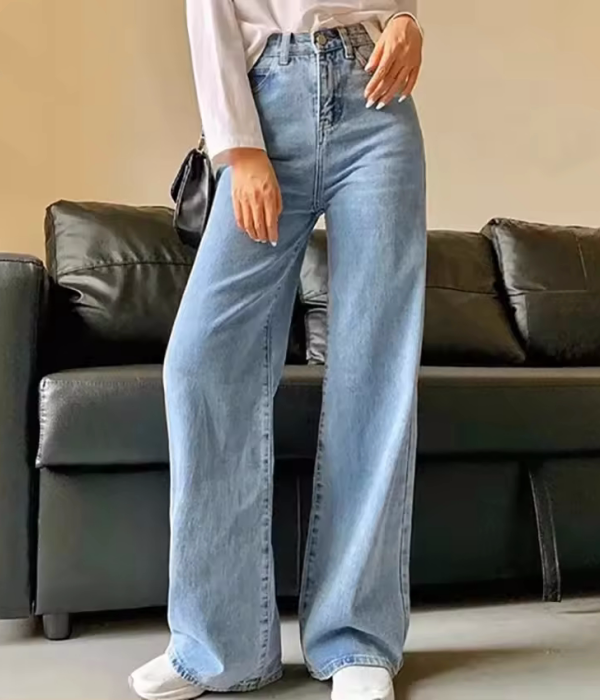 Blue Jean Pantalon Large Femme High Waist Mom Jeans Korean Fashion Denim Trousers Jeans Woman Y2k Wide Leg Pants